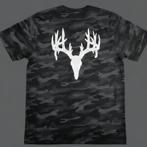 Men’s Camo Deer Skull Shirt • Antler Graphic Tee • Hunting Outdoorsman Shirt •